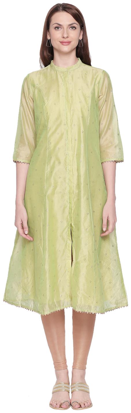 

Rangmanch By Pantaloons Women Green Printed Straight Kurta
