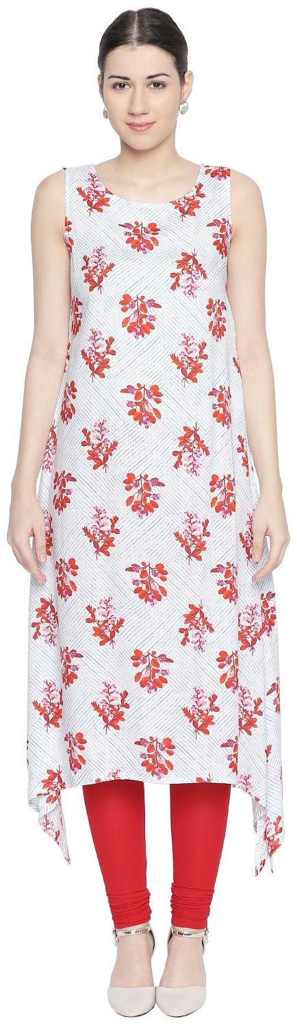 

Rangmanch By Pantaloons Women Pink Floral Assymetrical Kurta