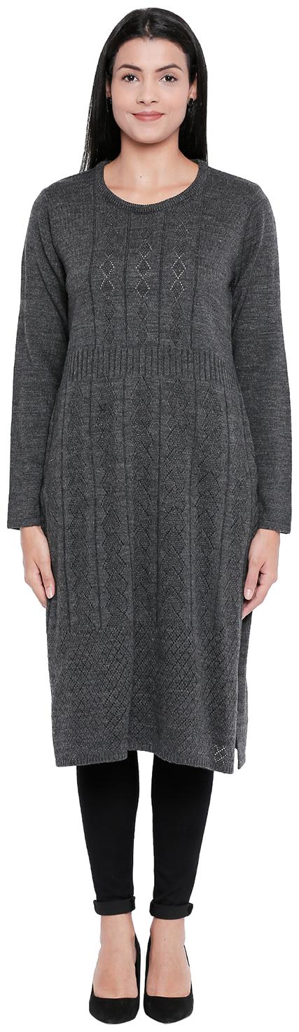 

Rangmanch By Pantaloons Women Grey Solid Straight Kurta