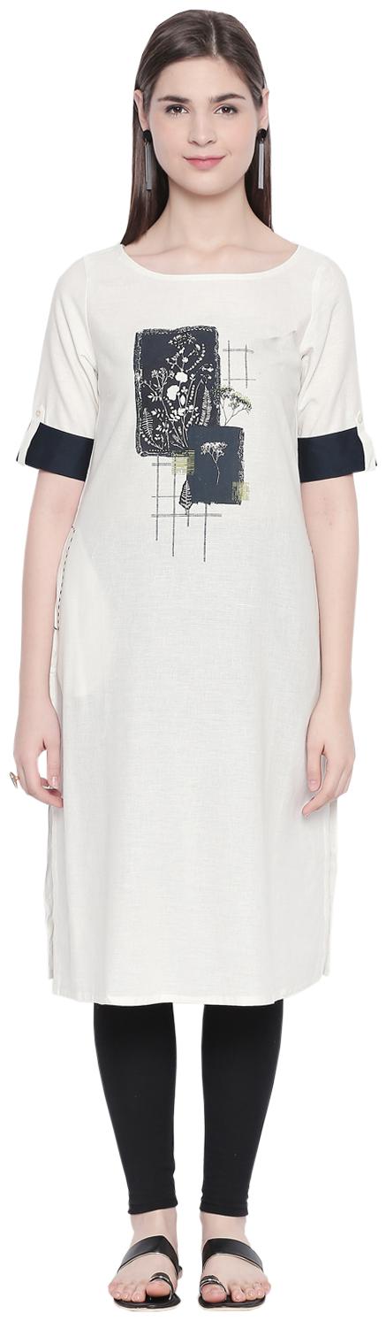 

Rangmanch By Pantaloons Women White Printed Regular Kurta