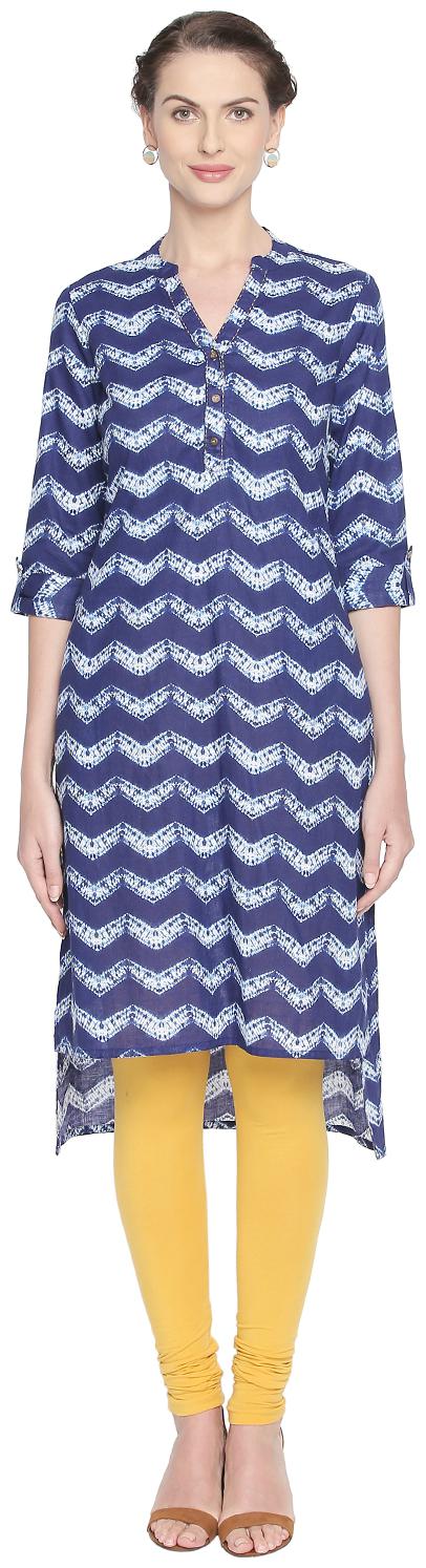 

Rangmanch By Pantaloons Women Blue Solid Straight Kurta