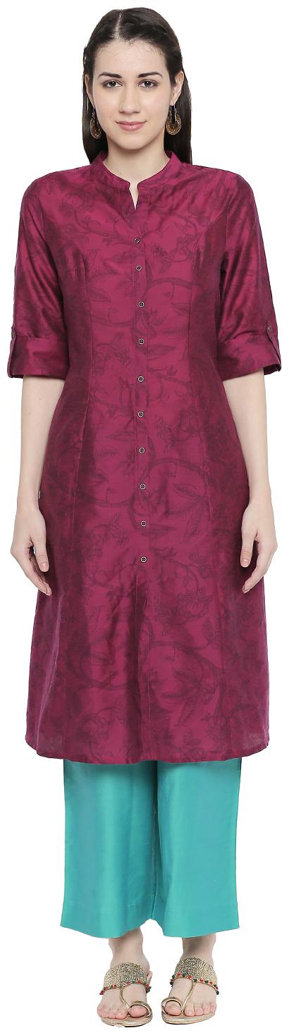 

Rangmanch By Pantaloons Women Red Printed Straight Kurta