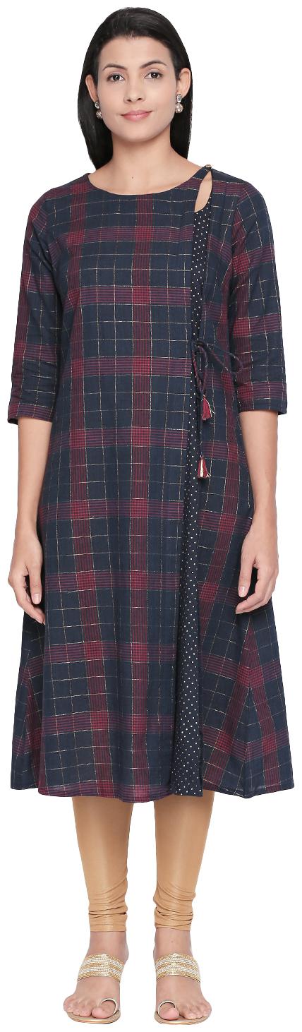 

Rangmanch By Pantaloons Women Blue Solid Layered Kurta