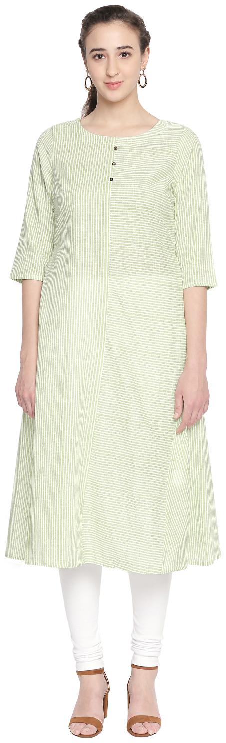 

Rangmanch By Pantaloons Women Green Solid Straight Kurta