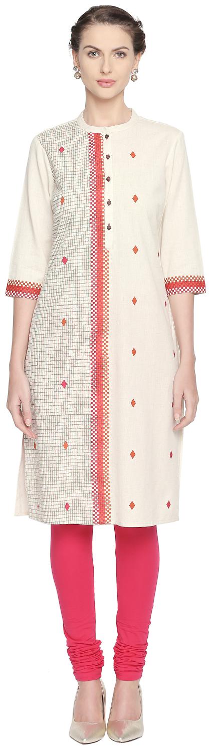 

Rangmanch By Pantaloons Women Pink Solid Straight Kurta