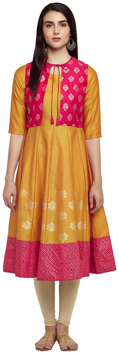 

Rangmanch By Pantaloons Women Orange Floral Anarkali Kurta