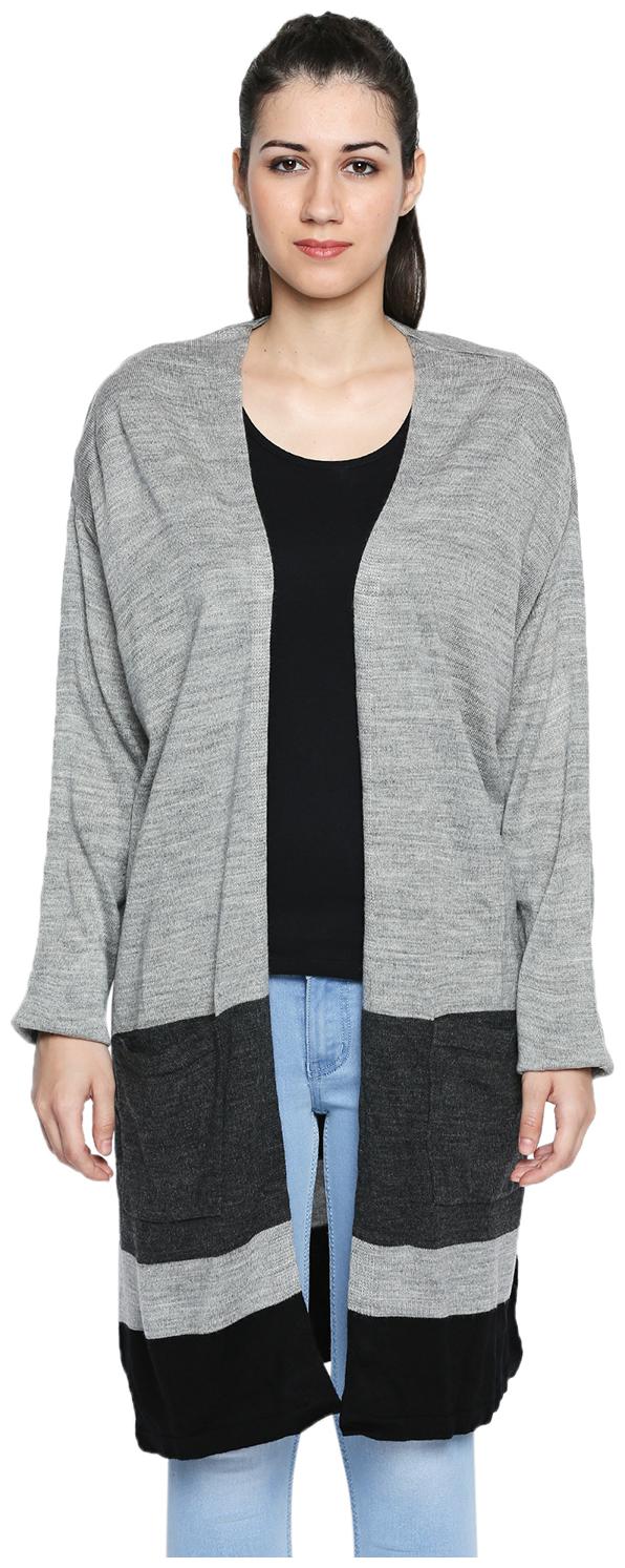 

Rangmanch By Pantaloons Women Striped Cape Jacket - Grey