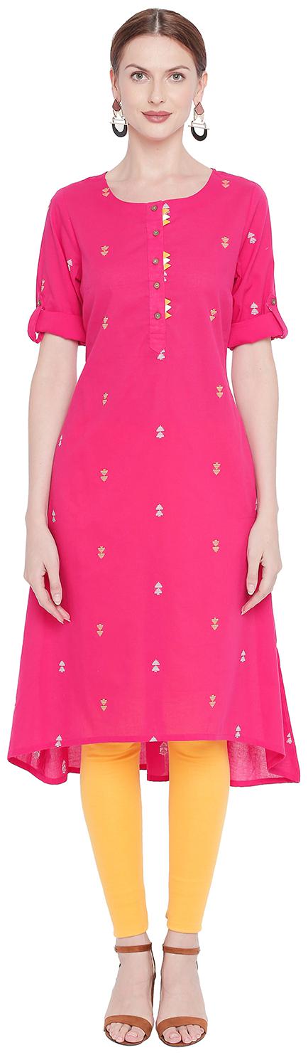 

Rangmanch By Pantaloons Women Purple Printed Assymetrical Kurta