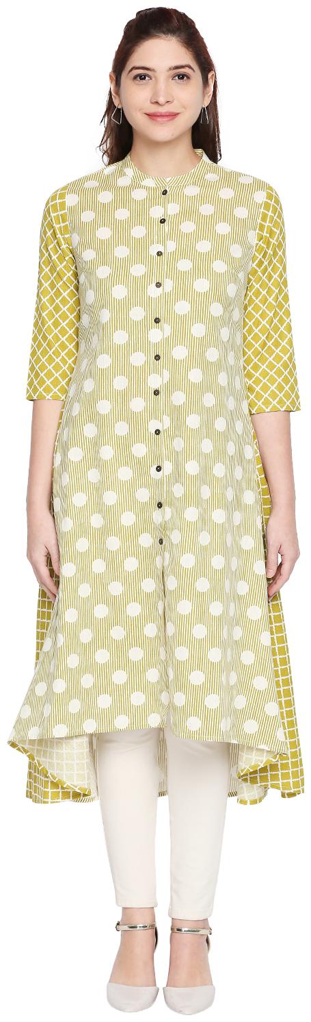 

Rangmanch By Pantaloons Women Green Printed Straight Kurta
