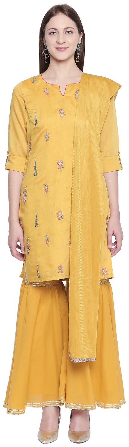 

Rangmanch by Shararaaloons Yellow Women Sharara Kurta Dupatta