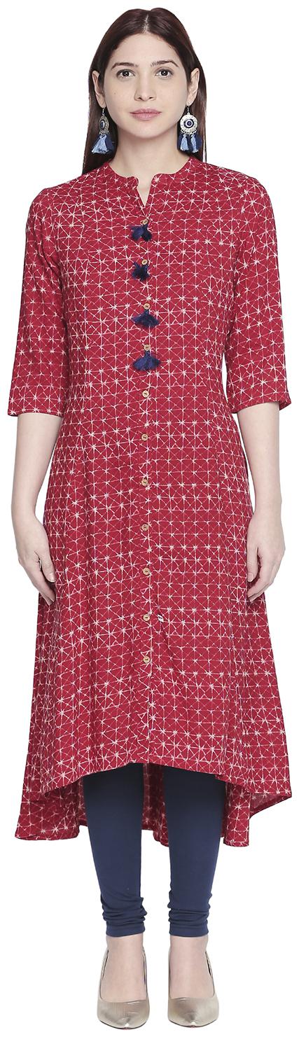 

Rangmanch By Pantaloons Women Red Printed Layered Kurta