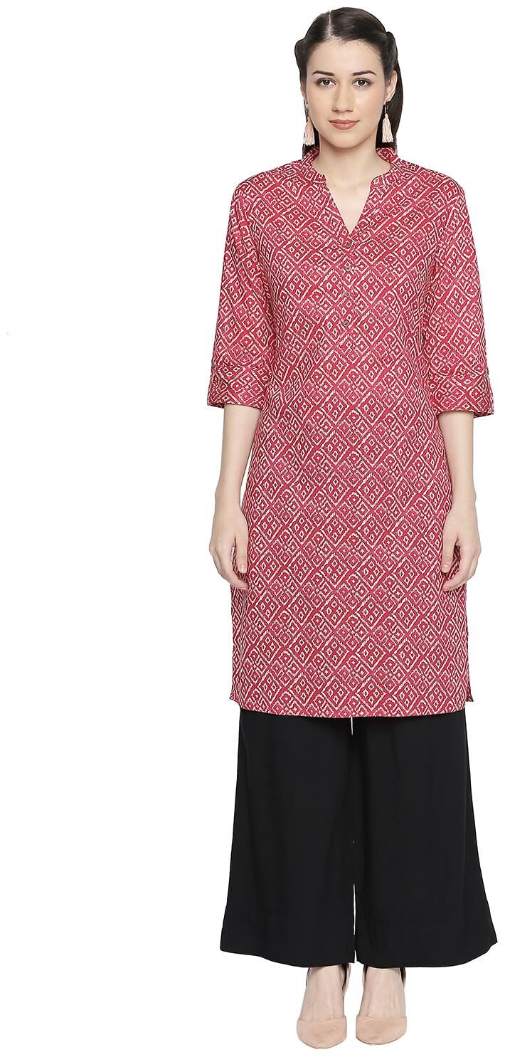 

Rangmanch By Pantaloons Women Purple Printed Straight Kurta
