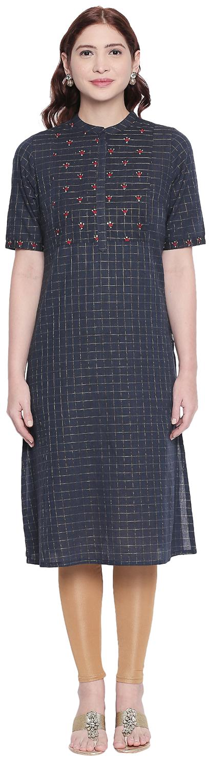 

Rangmanch By Pantaloons Women Blue Printed Layered Kurta
