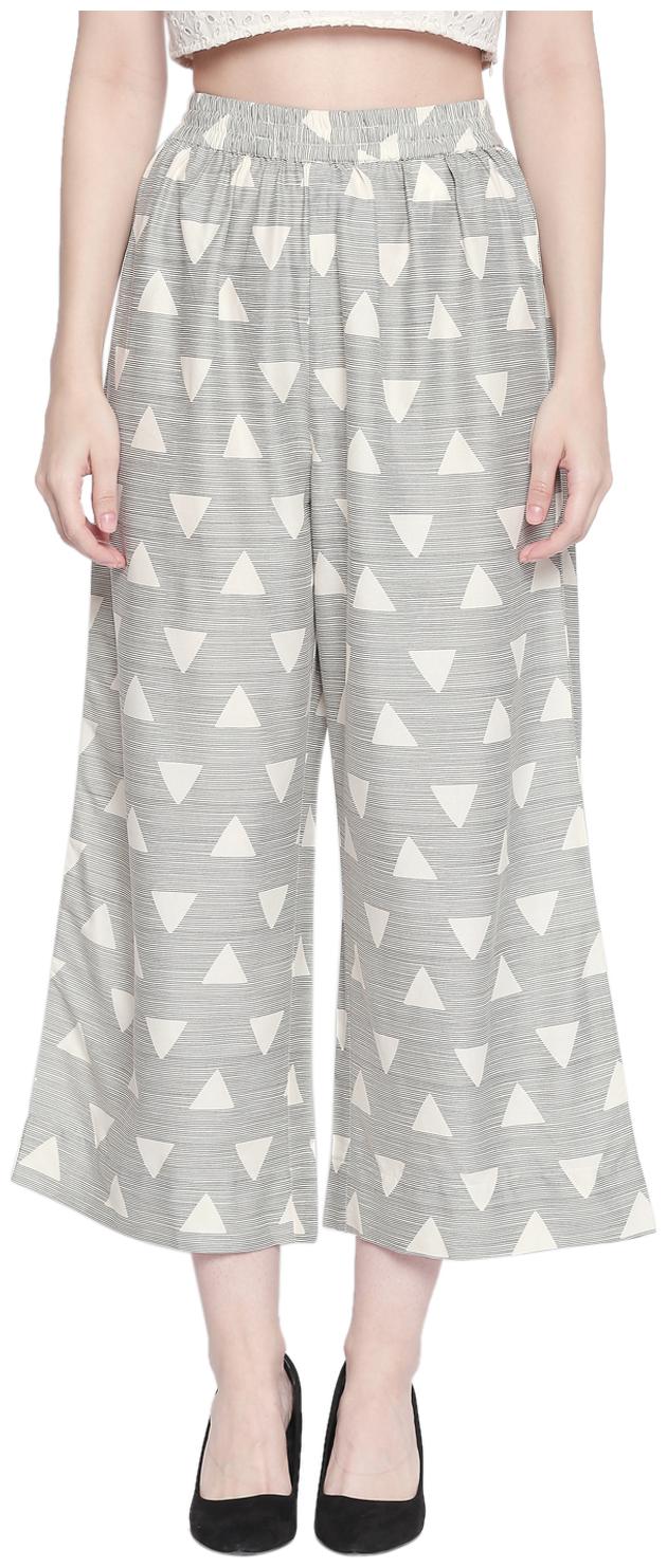 

Rangmanch by Pantaloons Women Palazzo White and Grey color