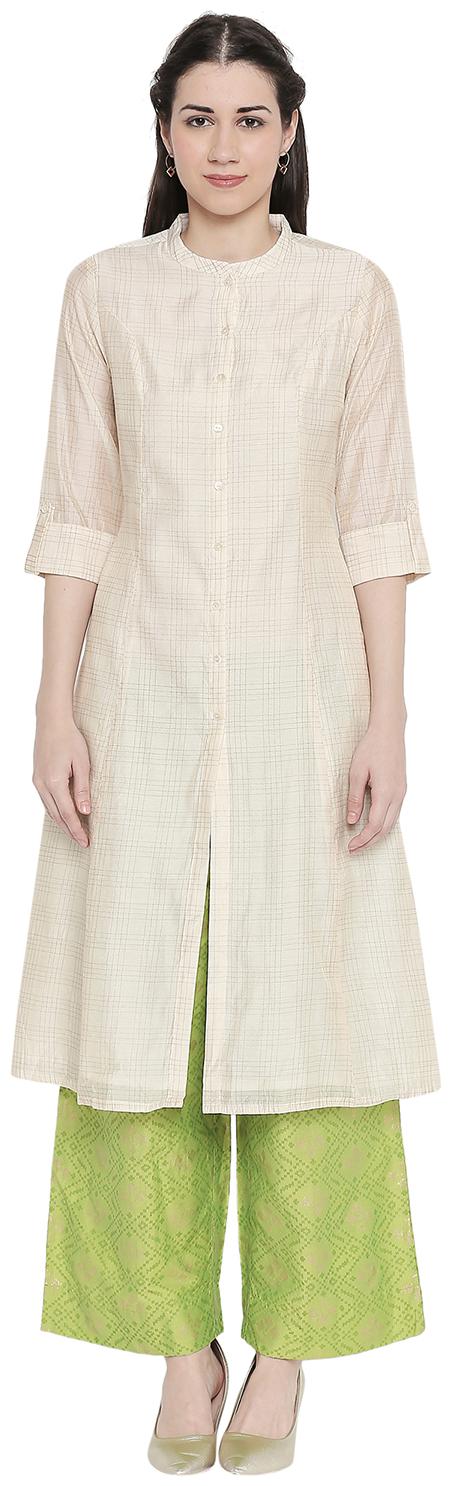 

Rangmanch By Pantaloons Women White Solid Straight Kurta