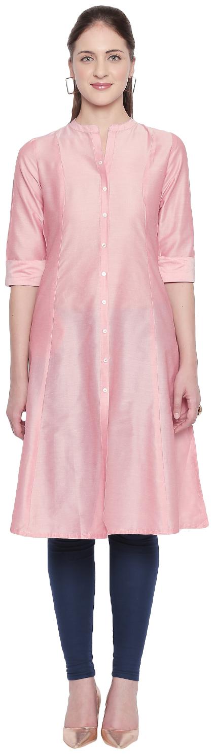 

Rangmanch By Pantaloons Women Pink Solid Straight Kurta