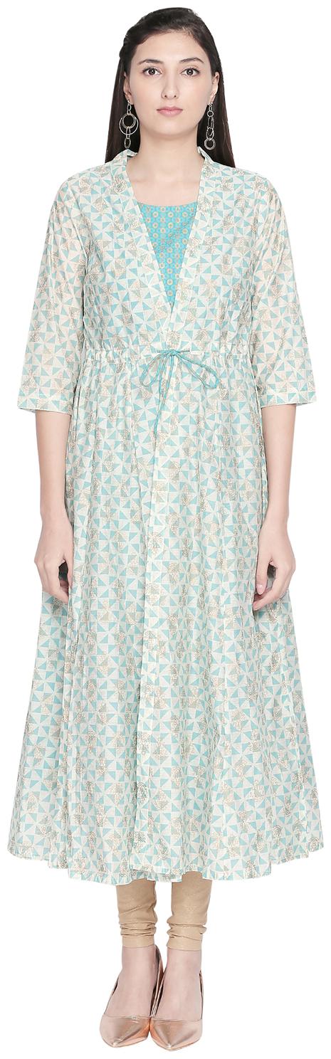 

Rangmanch By Pantaloons Turquoise Printed Shirt dress