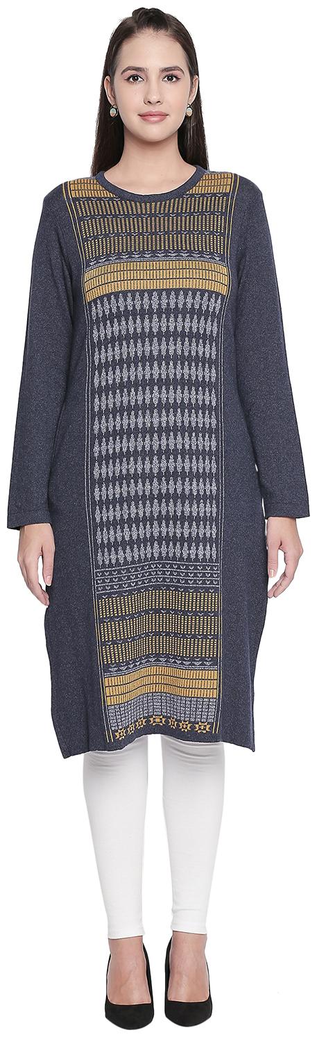 

Rangmanch By Pantaloons Women Blue Solid Straight Kurta