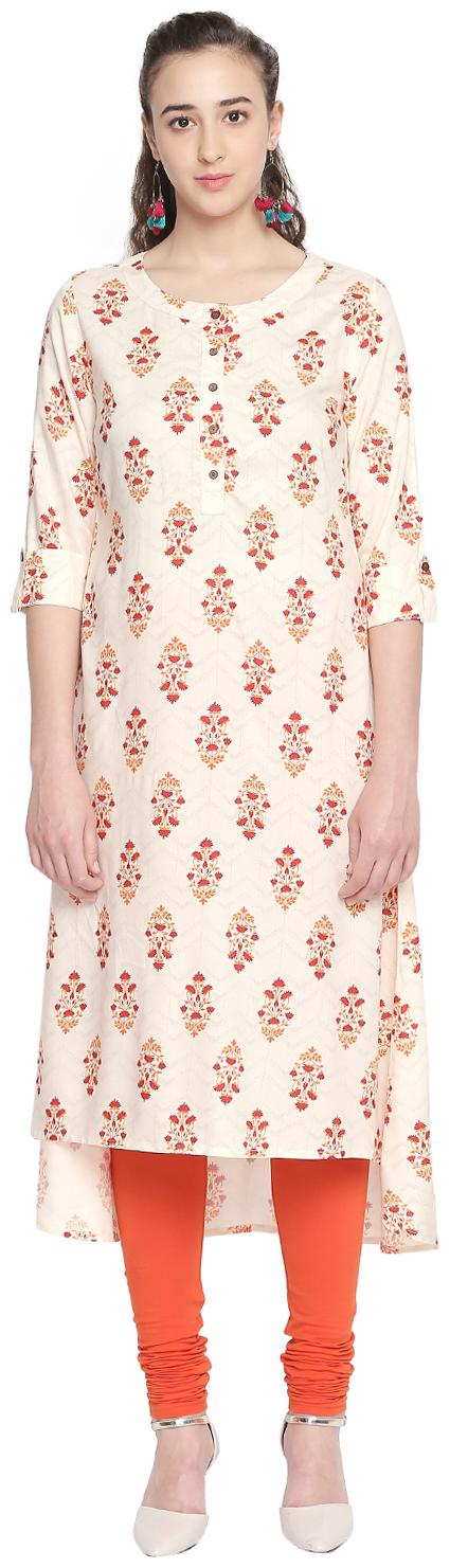 

Rangmanch By Pantaloons Women White Solid Layered Kurta