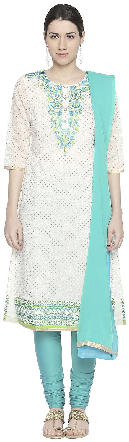 

Rangmanch by Pantaloons Womens Churidar Kurta Dupatta