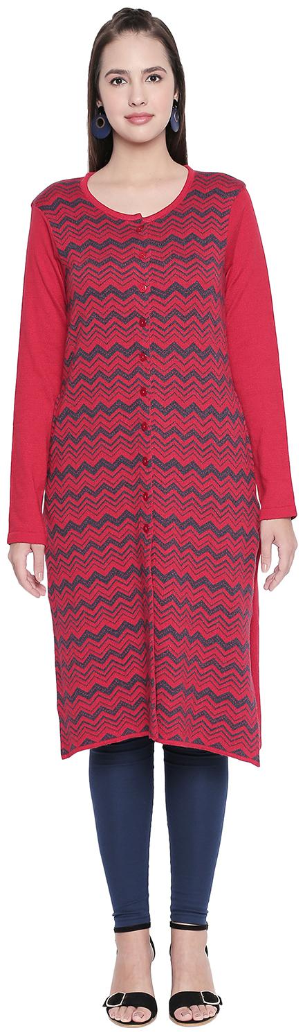 

Rangmanch By Pantaloons Women Red Solid Straight Kurta