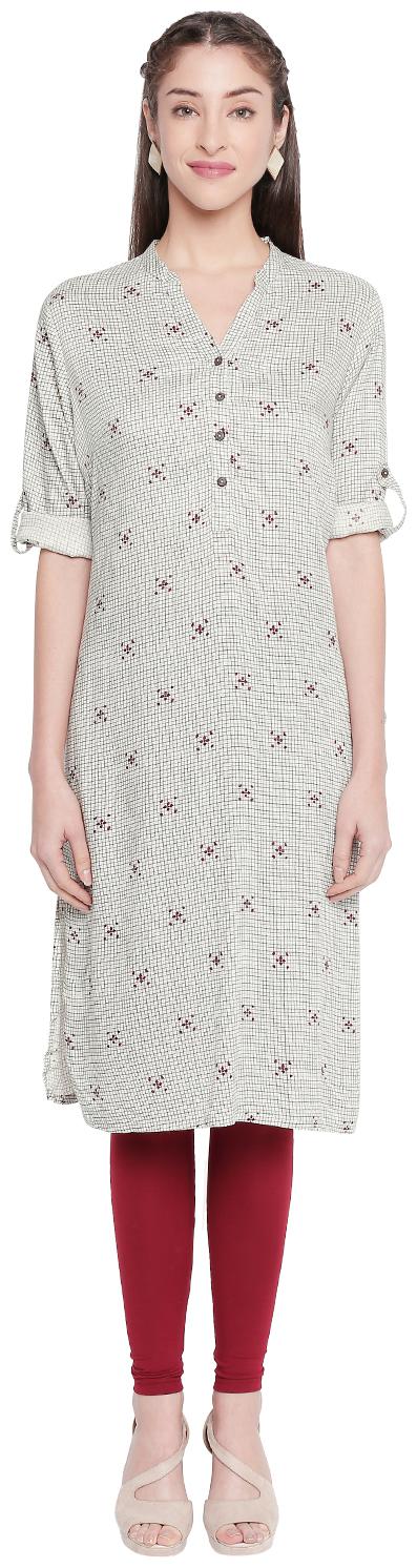 

Rangmanch By Pantaloons Women White Printed Straight Kurta