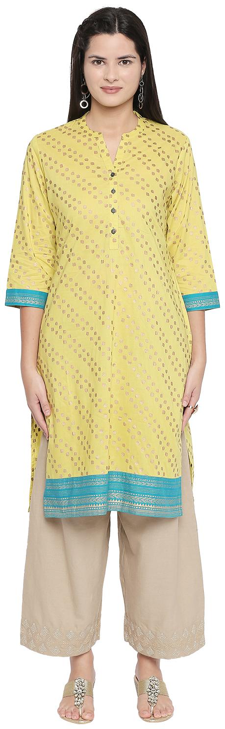 

Rangmanch By Pantaloons Women Green Printed Straight Kurta