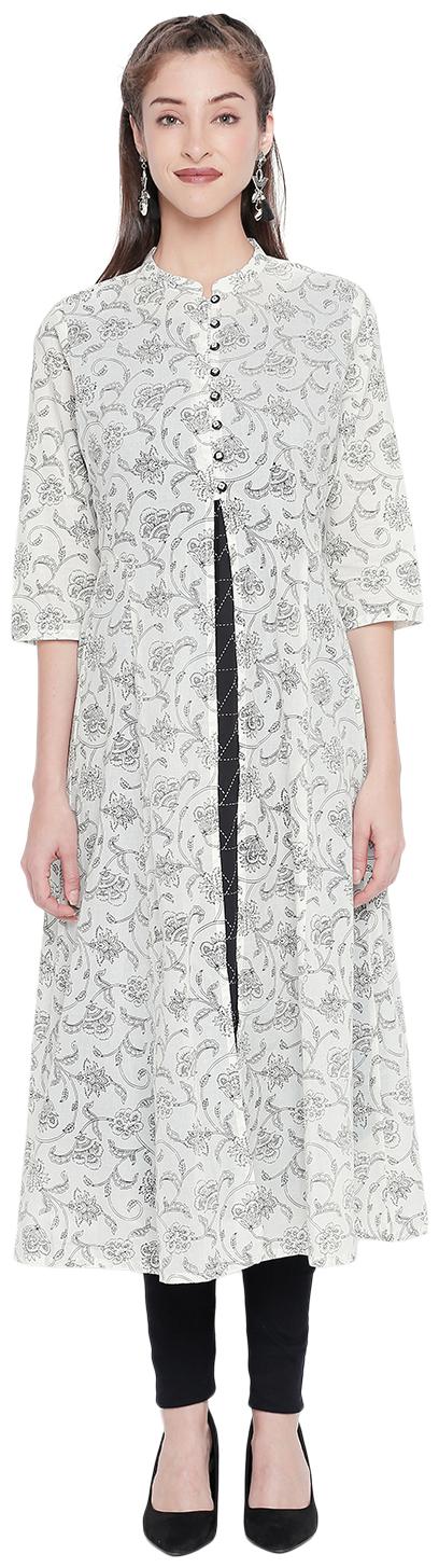 

Rangmanch By Pantaloons Women Black Printed Layered Kurta