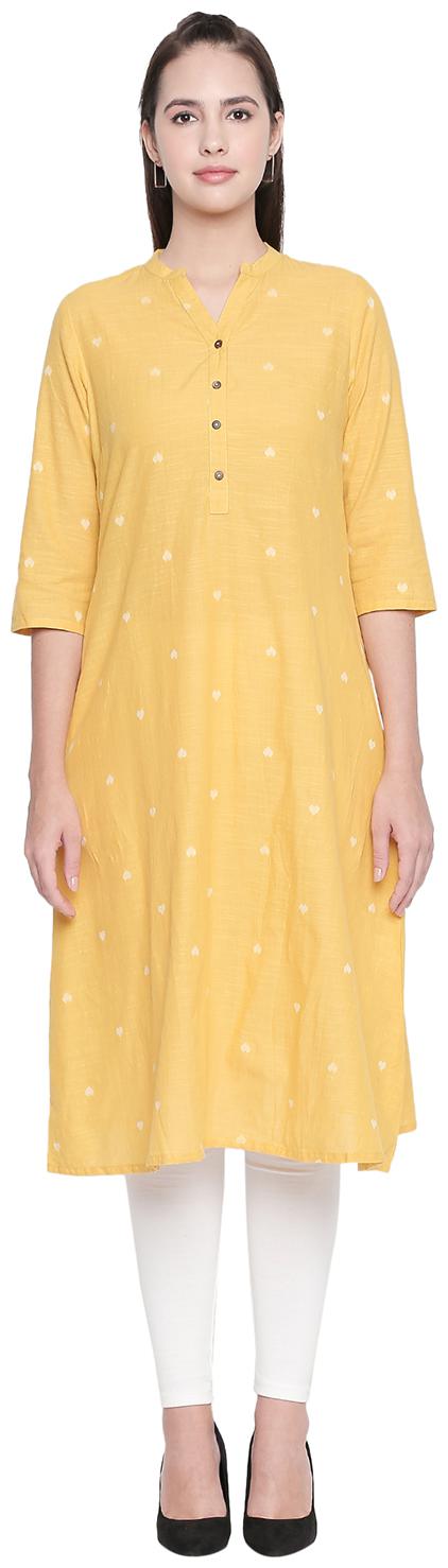 

Rangmanch By Pantaloons Women Yellow Solid Layered Kurta