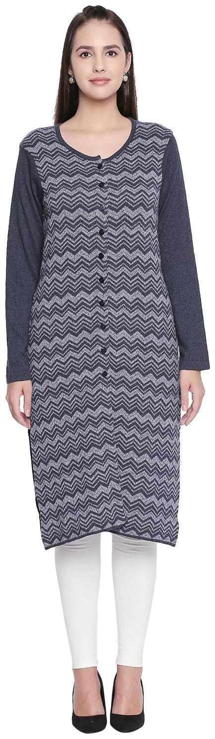 

Rangmanch By Pantaloons Women Blue Solid Straight Kurta