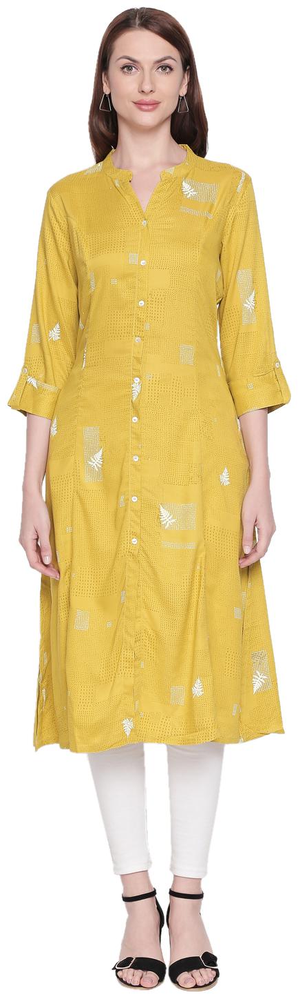 

Rangmanch By Pantaloons Women Green Printed Straight Kurta
