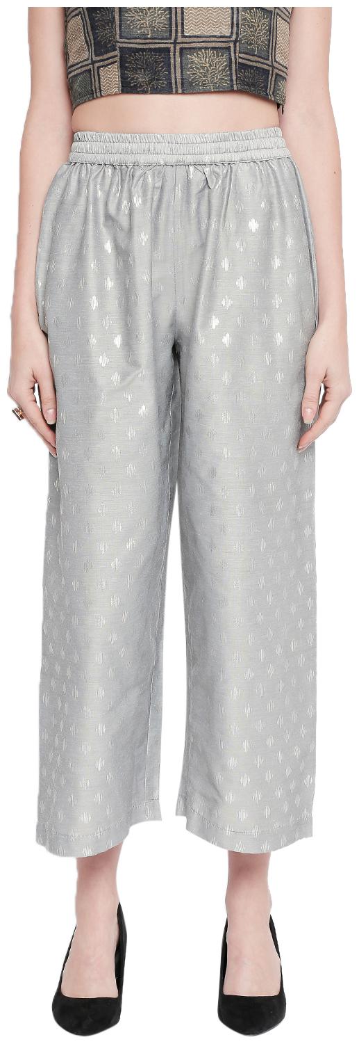 

Rangmanch By Pantaloons Women Silver Regular fit Regular trousers