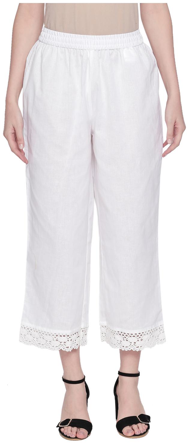 

Rangmanch By Pantaloons Women White Regular fit Regular trousers