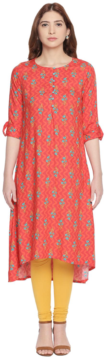 

Rangmanch By Pantaloons Women Orange Solid Layered Kurta