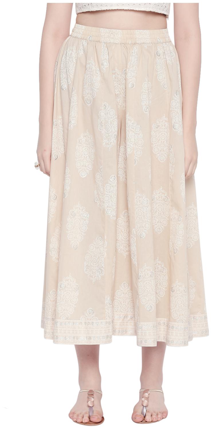 

Rangmanch By Pantaloons Beige Floral Straight Palazzo