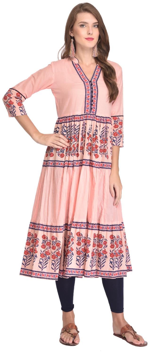 

Rangmayee Women Pink Printed Anarkali Kurta