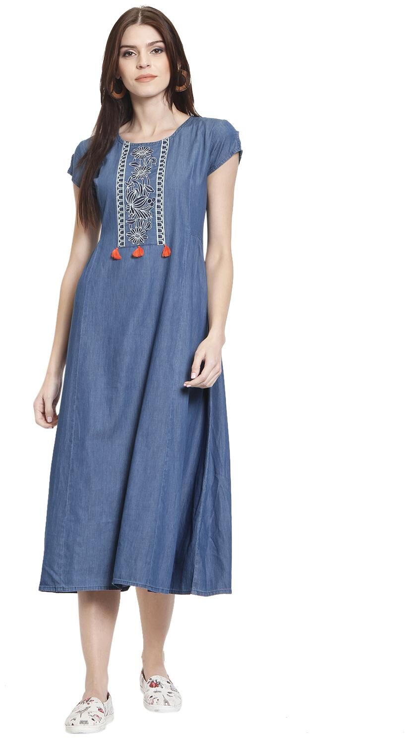 

Rangmayee Women Denim A-Line Kurta