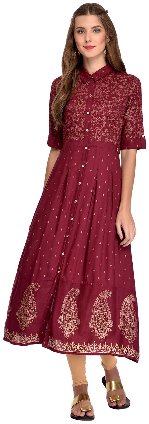 

Rangmayee Womens Rayon Printed A-Line Kurta