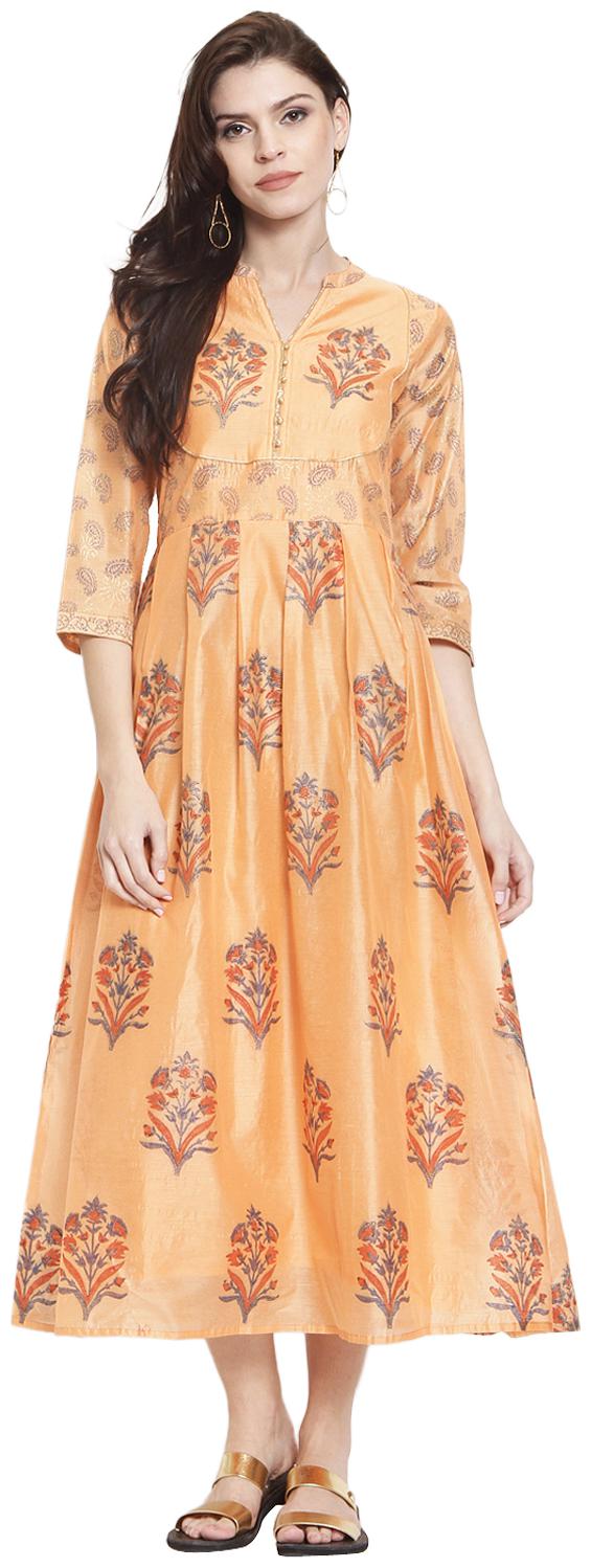 

Rangmayee Women Orange Printed Anarkali Kurta