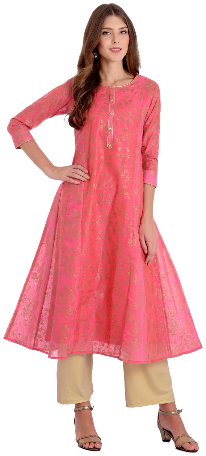 

Rangmayee Womens Cotton Upper Polyester Chanderi A-Line Kurta