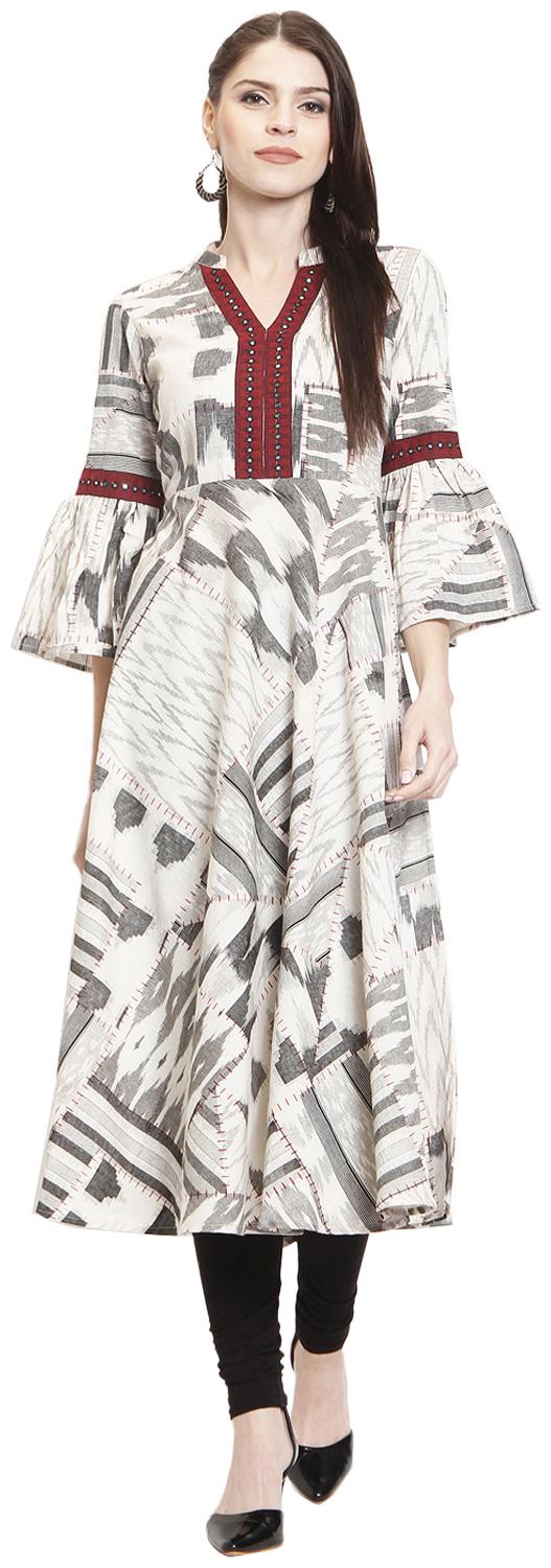 

Rangmayee Women Cotton Flax A-Line Kurta