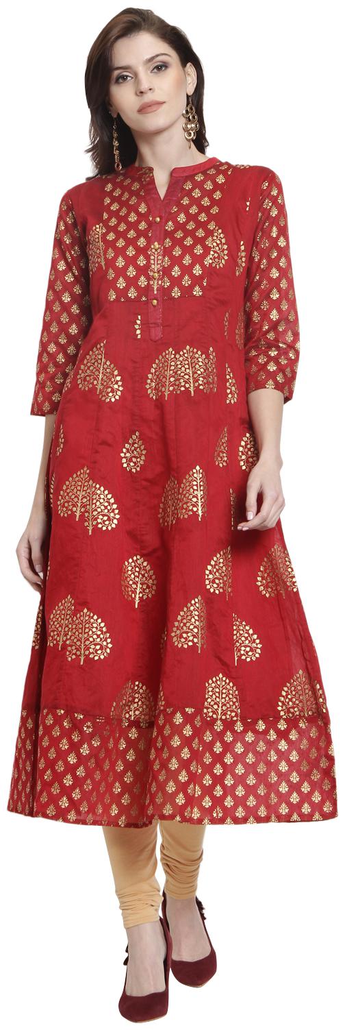 

Rangmayee Women Red Printed Anarkali Kurta