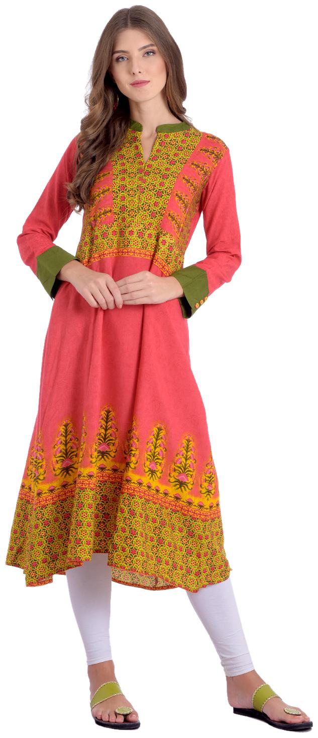 

Rangmayee Womens Rayon Placement Printed A-Line Kurta