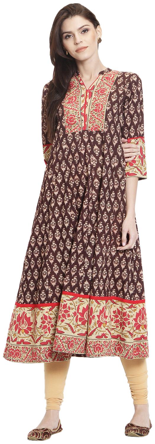 

Rangmayee Women Brown Printed Anarkali Kurta