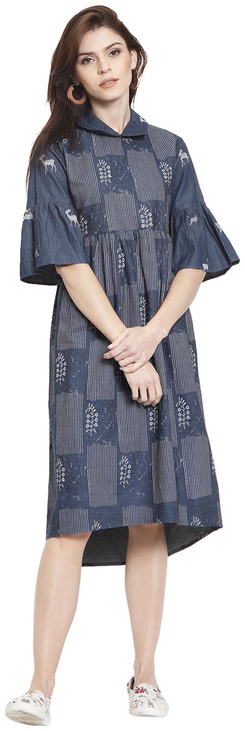 

Rangmayee Women Denim A-Line Kurta