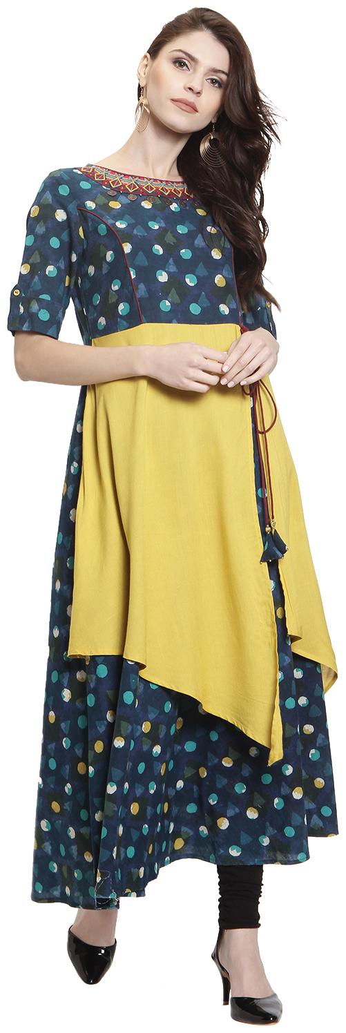

Rangmayee Women Blue Printed Anarkali Kurta