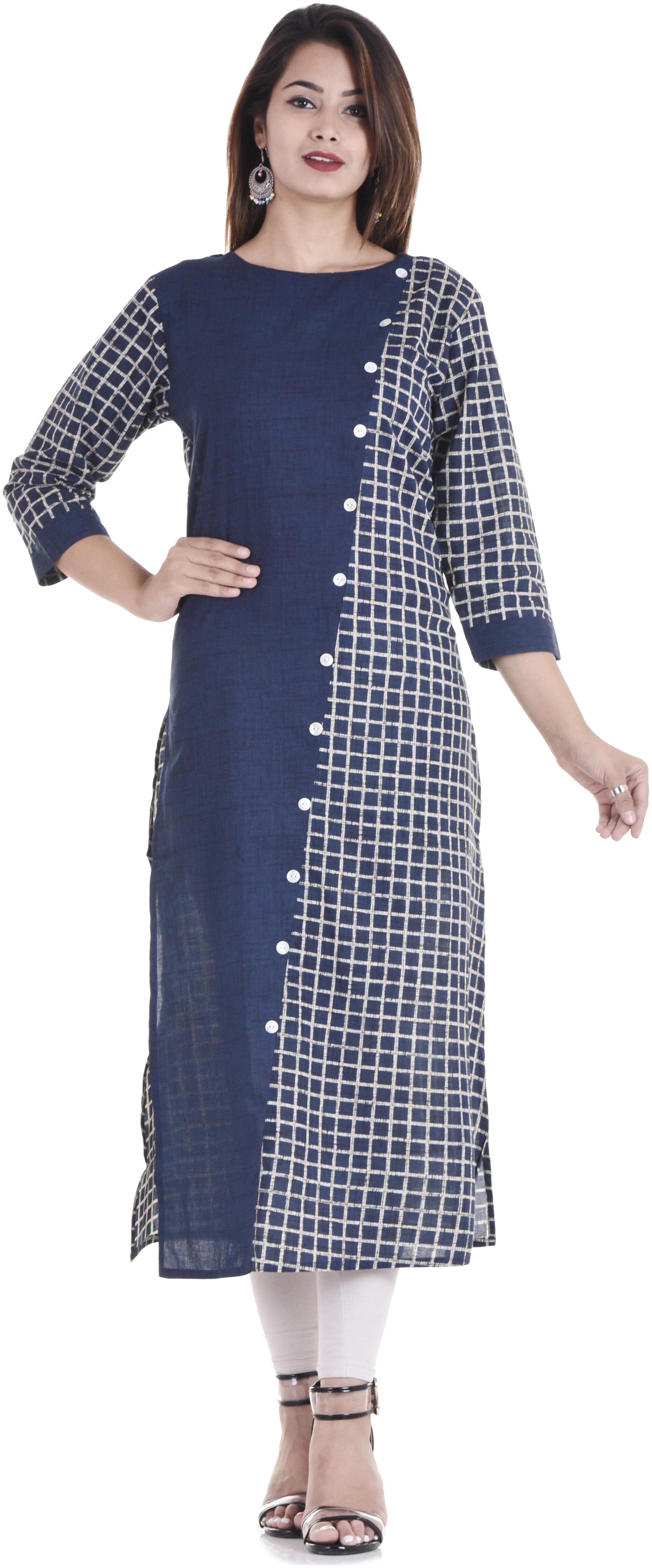 

Rangoli Jaipur Women Blue Printed Straight Kurta