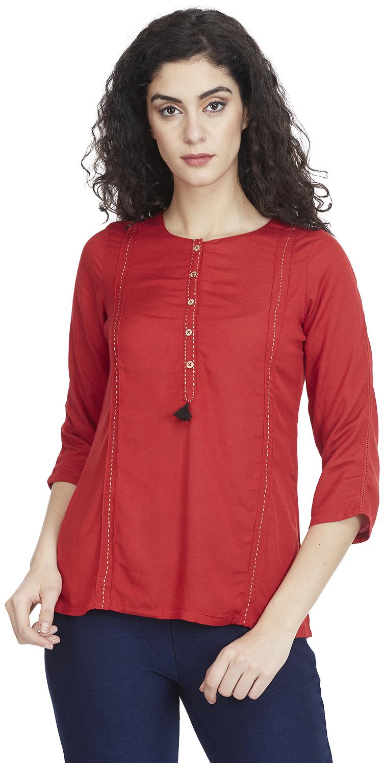 

Rangriti Women Solid Regular top - Red