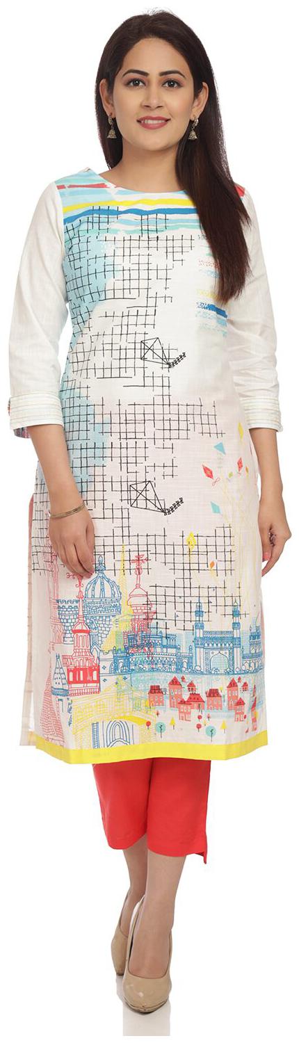 

Rangriti Women Multi Printed Straight Kurta