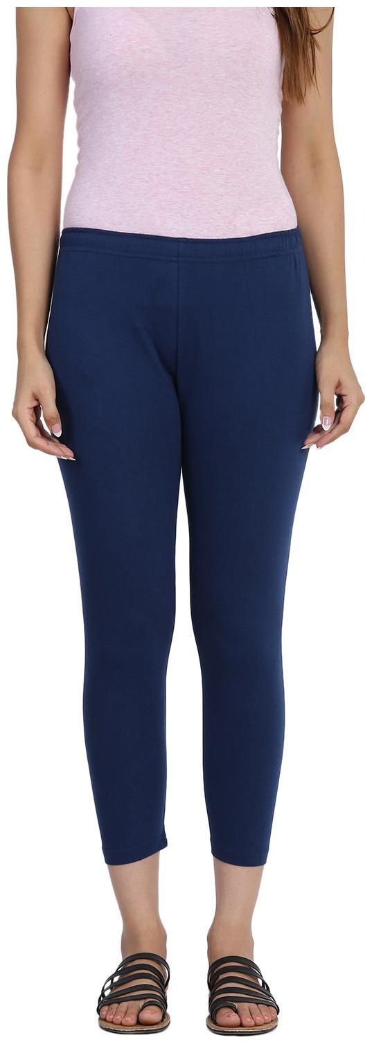 

Rangriti Women Solid Blended Blue Leggings